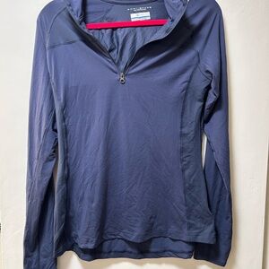 Columbia Blue Long Sleeve Half-zip Hooded Top